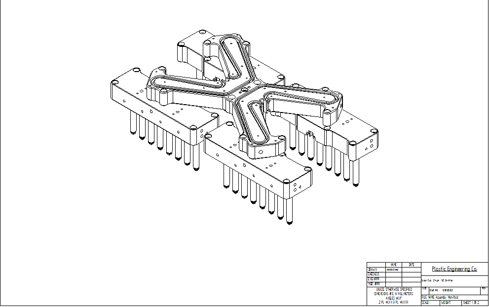 Technical mold engineering drawing